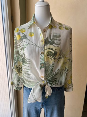 Chemise à motifs végétal Massimo Dutti 38