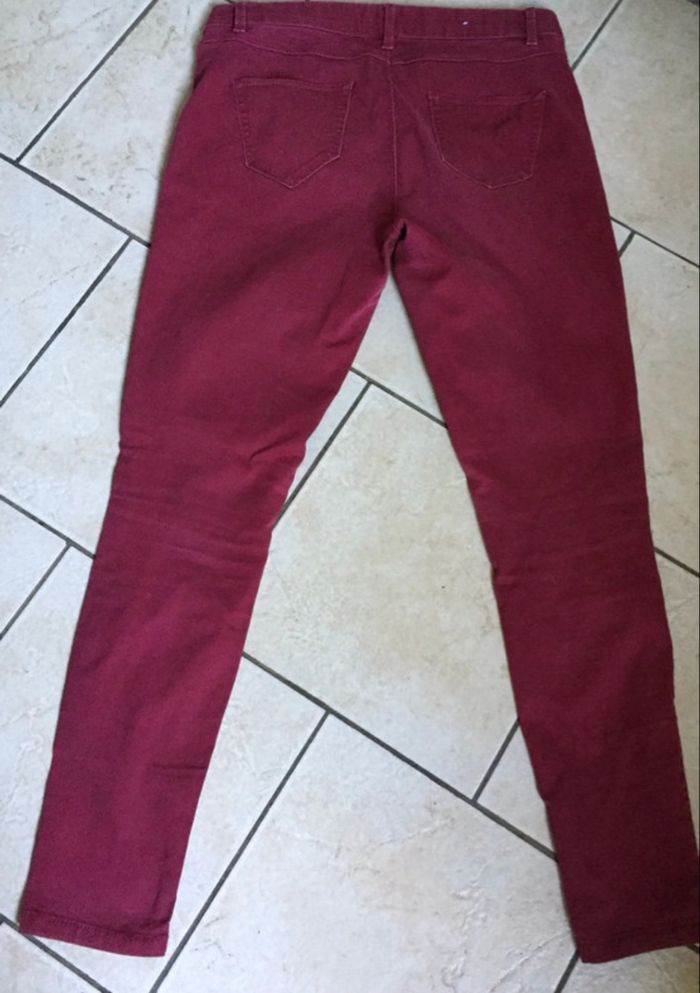 Jean Camaïeu Jean Rouge Bordeaux Femme Taille 44 Camaïeu - photo numéro 6