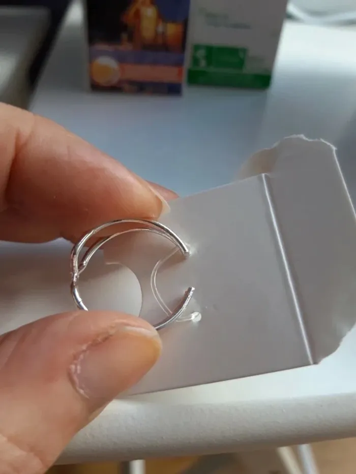 Bague fantaisie ajustable argentée - photo numéro 5