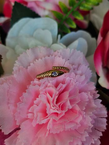 Bague serpent avec son zirconium violet