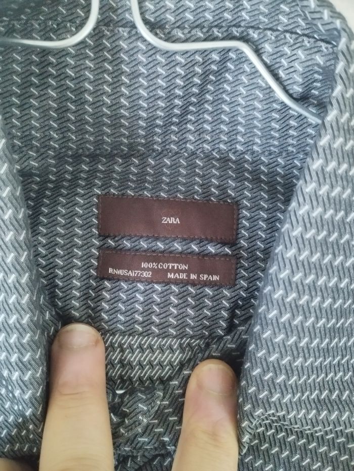 Chemise Zara homme gris anthracite à motif taille 44 - photo numéro 5