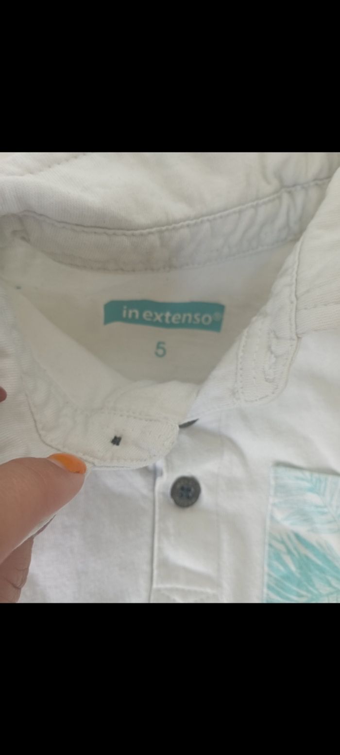 Polo manches courtes dégradé blanc/bleu 5 ans inextenso 2€ - photo numéro 2