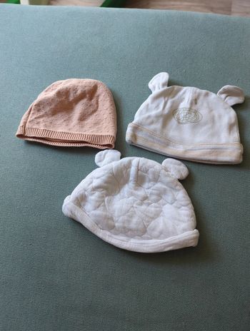 Lot de 3 bonnets naissance