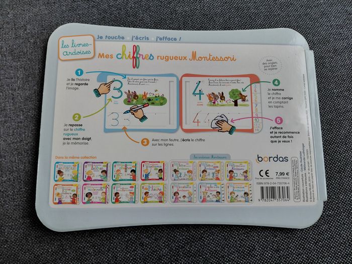 livre ardoise mes chiffres rugueux montessori - photo numéro 2