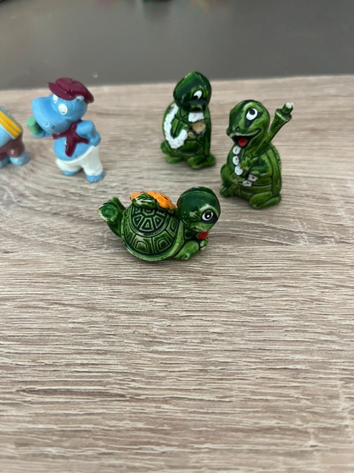 Lot de 7 miniatures tortues et hippopotames kinder - photo numéro 3