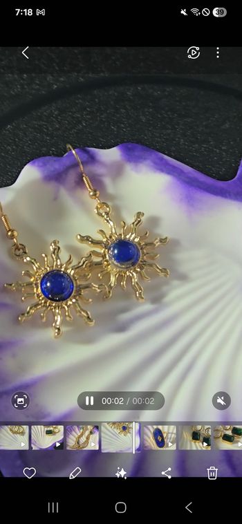 Boucles d'oreille forme soleil
