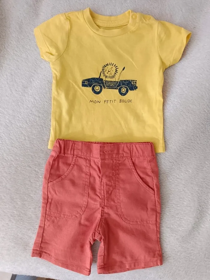 Ensemble bébé garçon T3 mois (short et tee-shirt) - Verbaudet