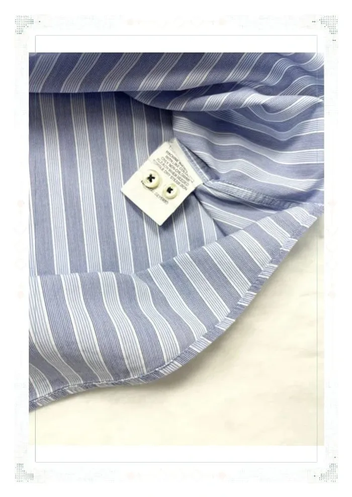 Tommy Hilfiger chemise à rayures bleu ciel et blanc coton homme L - photo numéro 7