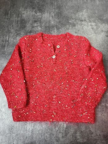 Pull fille 4-5 ans fait main peu porté