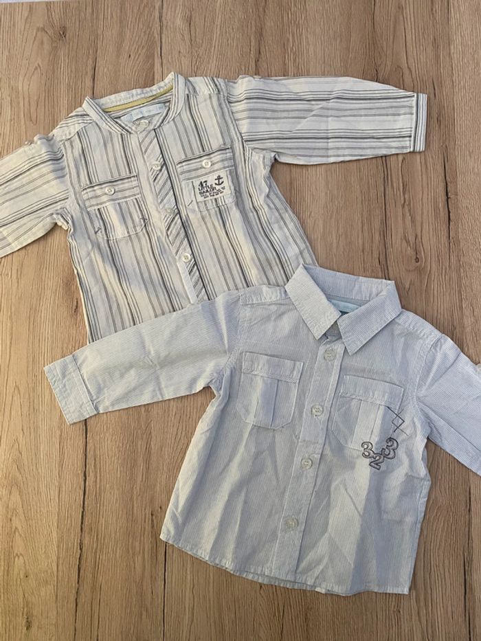 Lot 2 chemises manches longues 6 mois