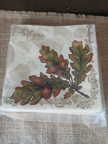 26 serviettes en papier feuilles de chêne glands