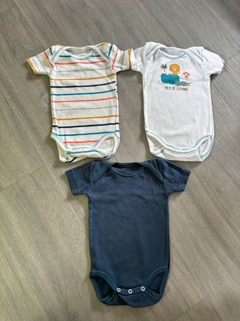 Lot de 3 bodies pommette taille 3 mois