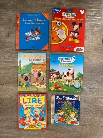 Lot de livres enfants histoires ferme mickey noel barbapapa lire