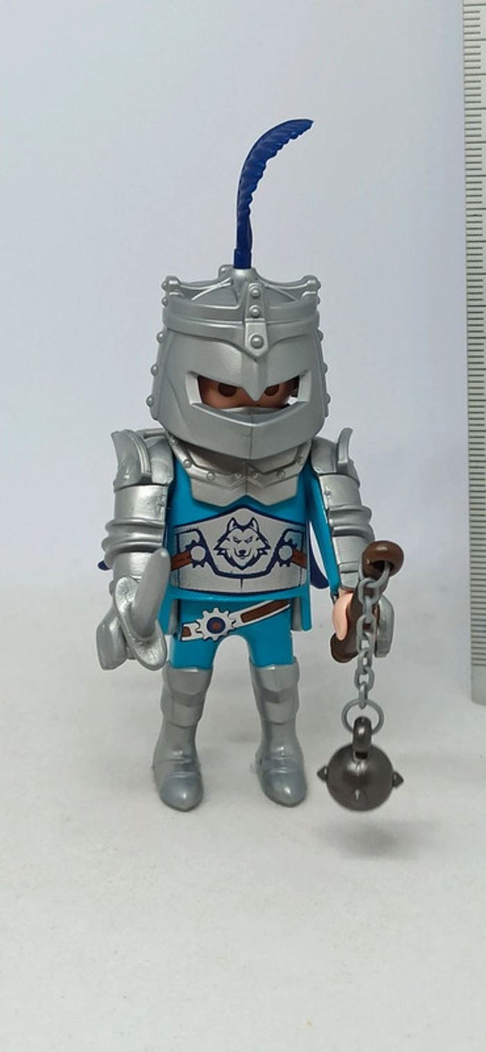 Homme chevalier avec épée et cape bleue playmobil - photo numéro 2