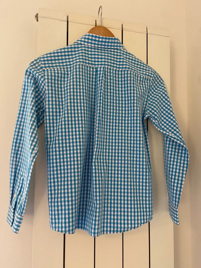 Chemise en coton vichy blanc et bleu Monoprix taille 10 ans - photo numéro 2