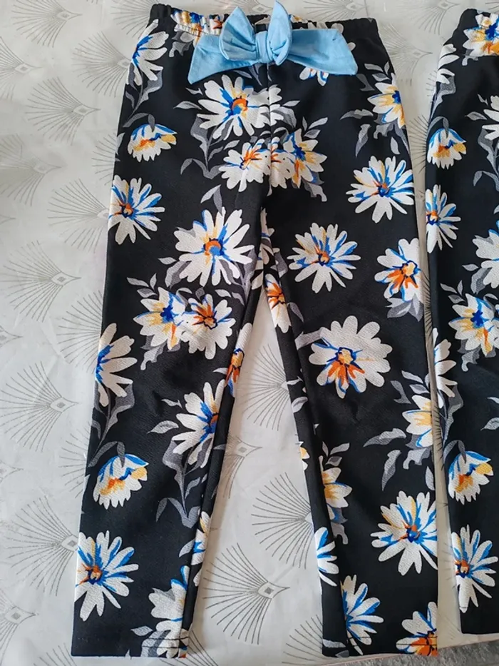 Lot 2 leggings fleuris 6 ans - photo numéro 2