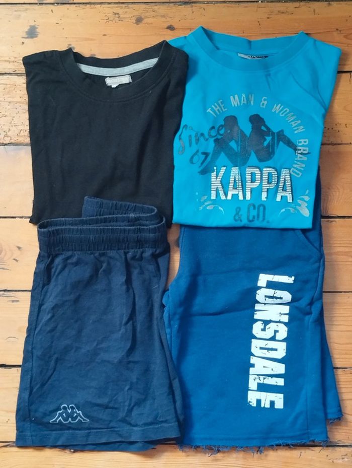 Lot garçon 10 ans 2 t-shirt 2 shorts Kappa Orchestra Lonsdale