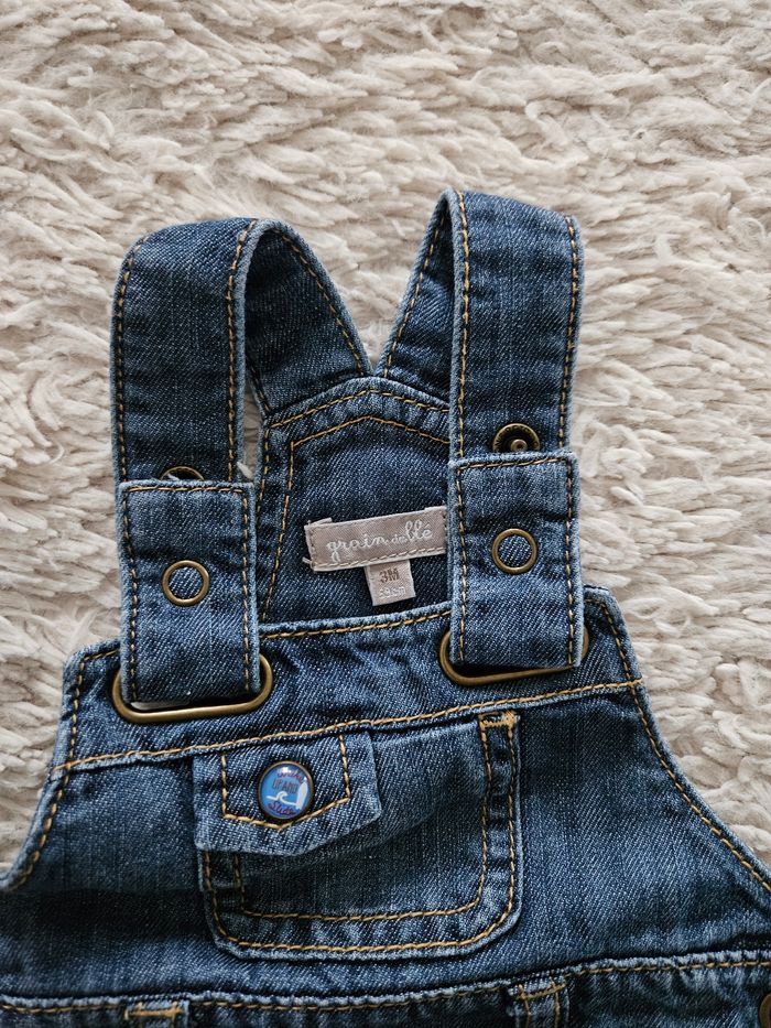 Salopette en jean 3 mois - photo numéro 3