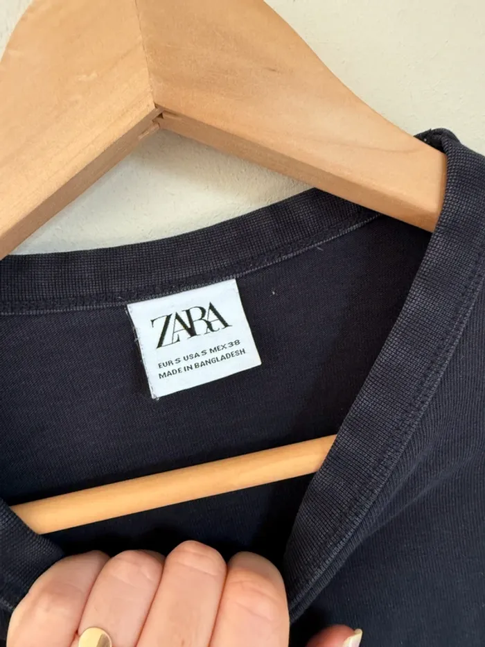 T-shirt Zara bleu marine - photo numéro 4
