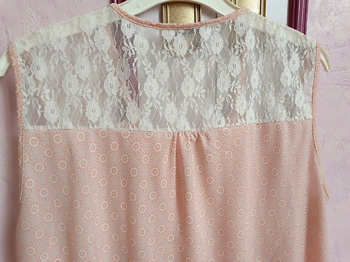 Blouse saumon écru "cache-cache"  T.44 - photo numéro 8