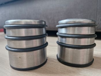 Lot de 2 cale-portes effet acier