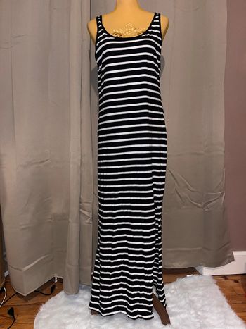Robe longue fendue rayé taille XL