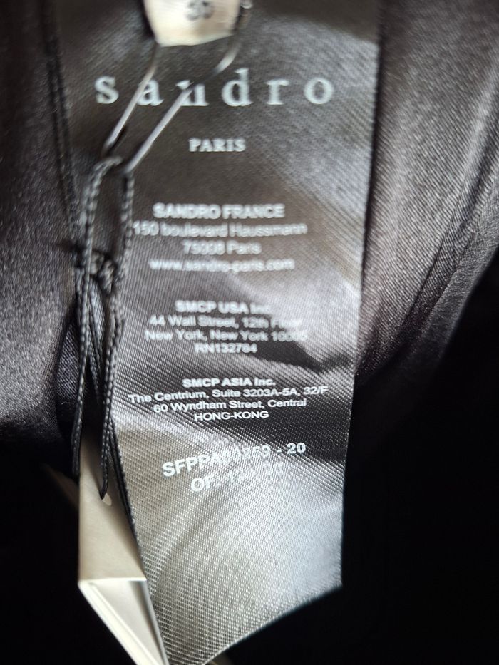 Pantalon cuir Agneau SANDRO noir neuf 36 plus 34 - photo numéro 3