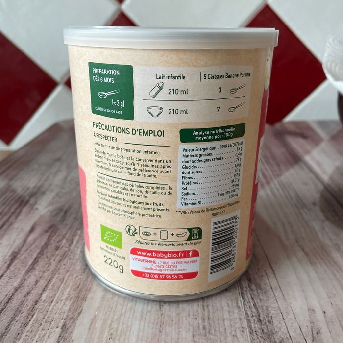Céréales Babybio - Bananes Pommes - photo numéro 3