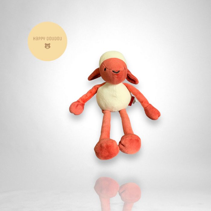 Doudou Peluche Mouton rouge et blanc Marese A394 - photo numéro 5