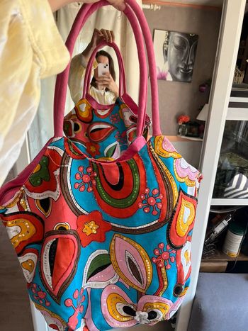 Sac de plage vintage ethnique hippie Summer sequins Ibiza Summer vintage bohème