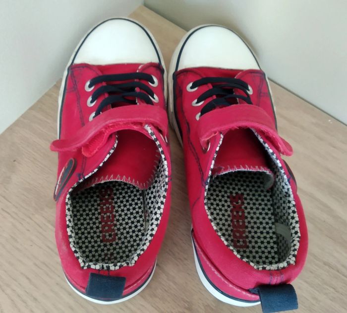 Baskets tissu rouge Creeks t 32 - photo numéro 4