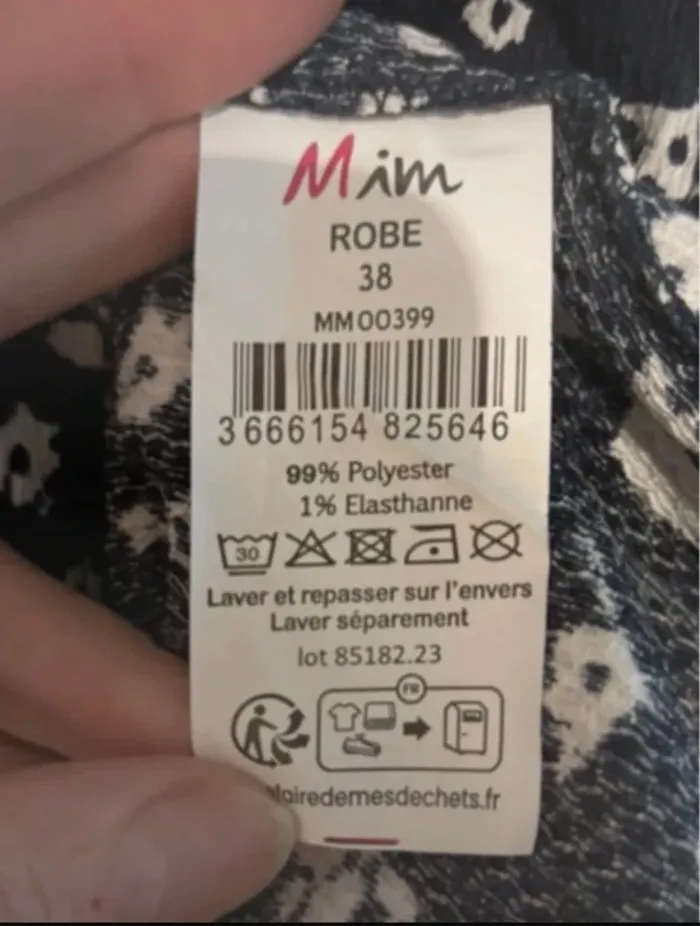 Robe neuve bleu marine à petites fleurs blanches Mim - T38 - photo numéro 7