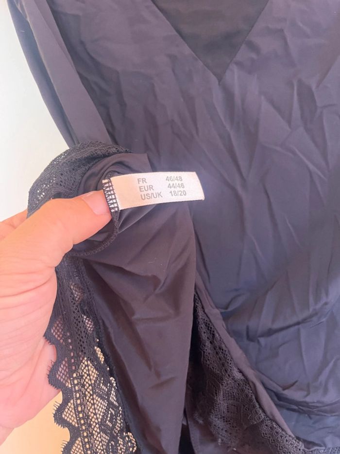 Body sexy tulle noir taille 42/44 dentelle - photo numéro 5
