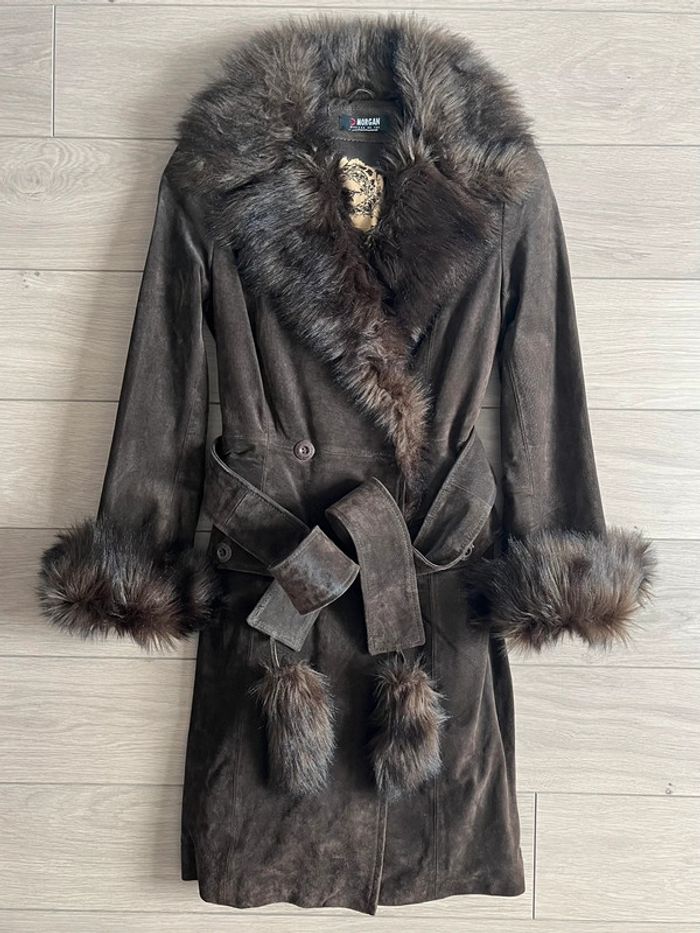 Manteau en cuir et fausse fourrure Morgan T-36 - photo numéro 2