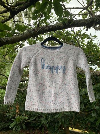Pull épais «  happy » fille 8 ans Okaidi