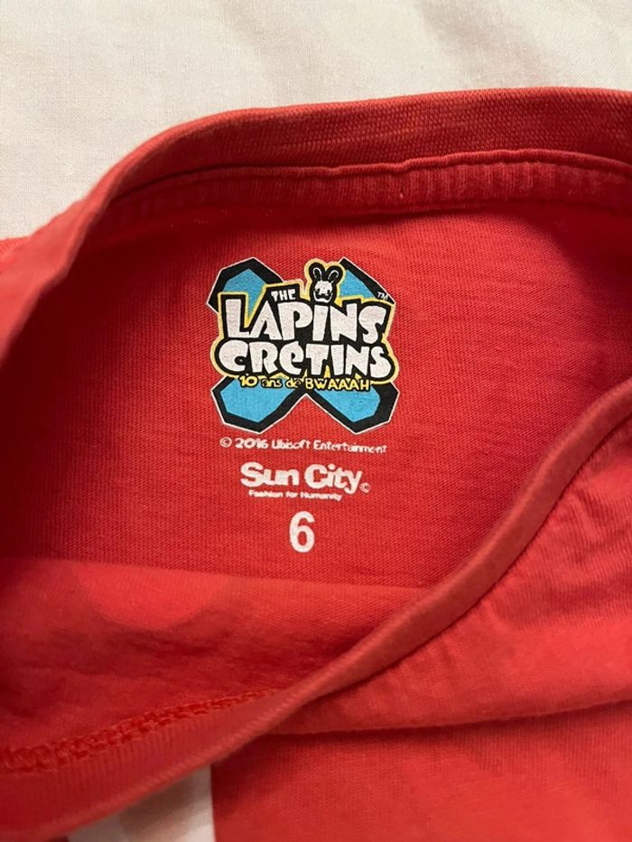 T shirt manche longue lapin cretin 6 ans - photo numéro 2