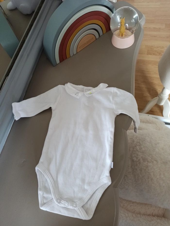 Body blanc avec col 1 mois JACADI - photo numéro 2