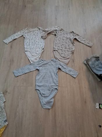 Lot de 3 bodys manches longues thèmes animaux