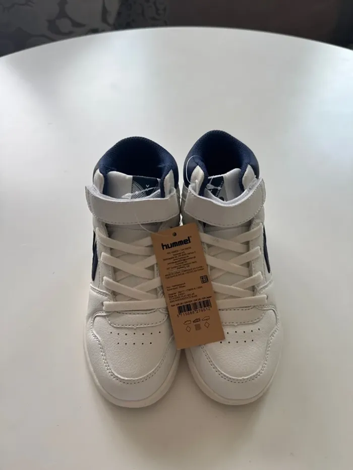 Baskets Hummel Montantes Enfant – Taille 30 – Blanc & Bleu - photo numéro 3