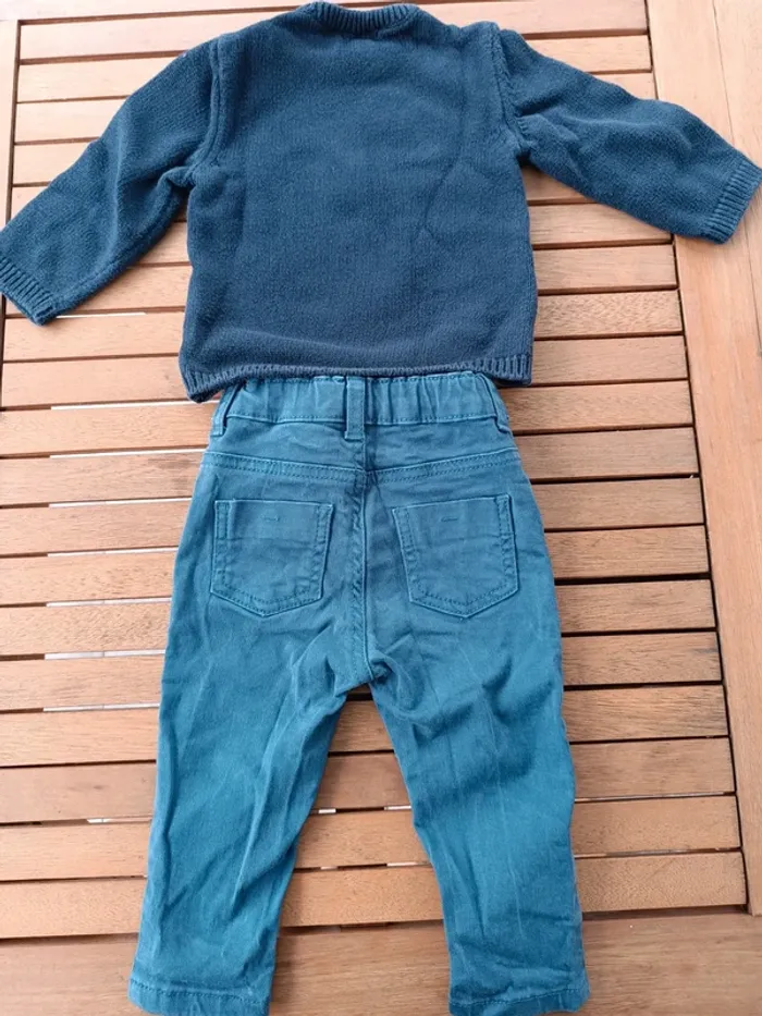 Ensemble bébé garçon bleu marine taille 12mois - photo numéro 2