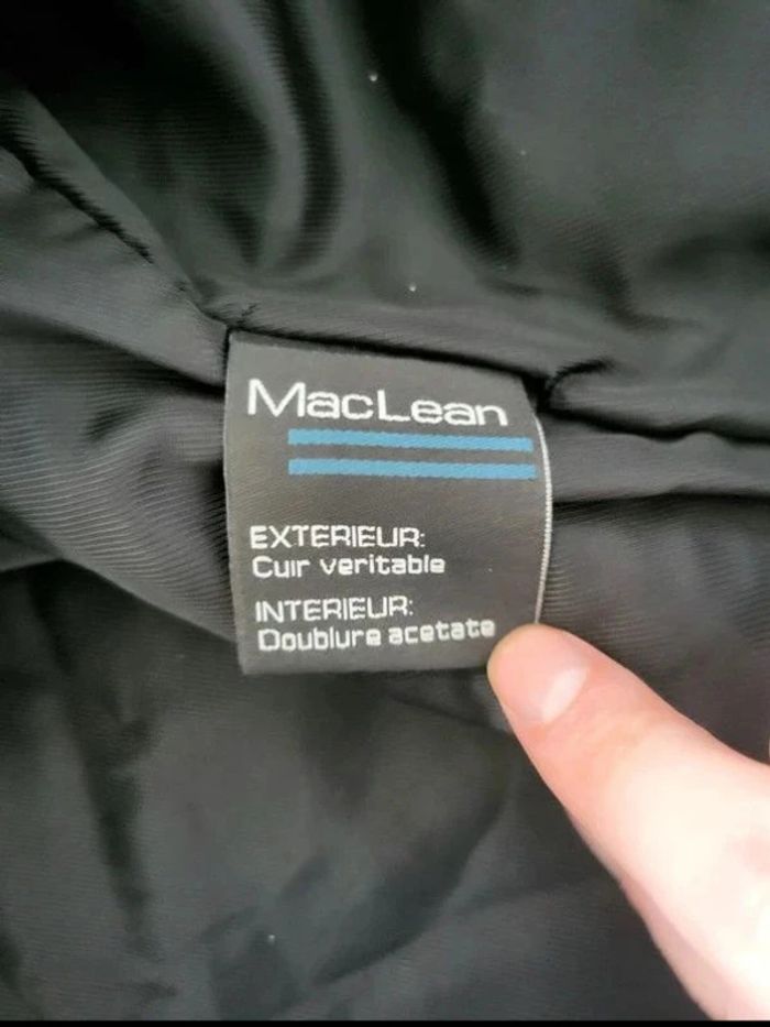 Veste En Cuir Véritable Vachette Homme Mac Lean Taille L Avec Doublure Noir - photo numéro 17