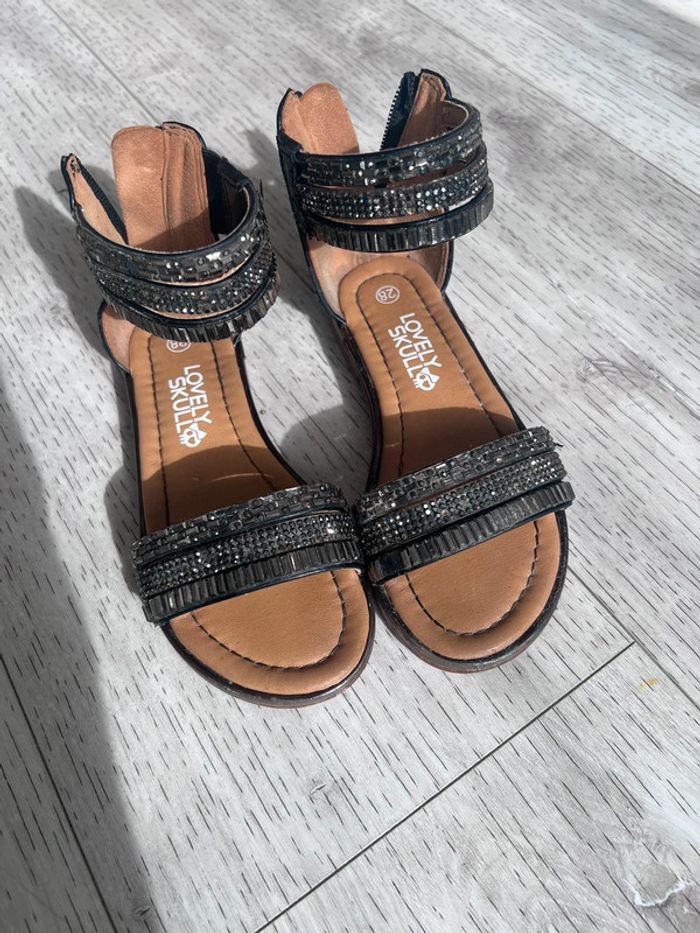 Sandale strass noir