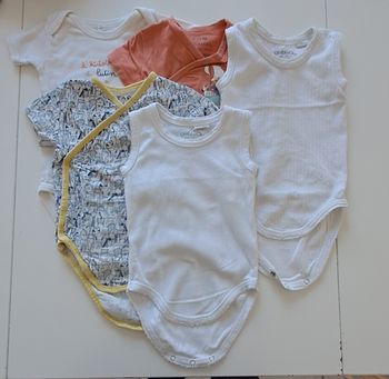 Lot de 5 bodies bébé manches courtes 6 mois