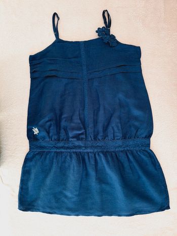 Robe à bretelles Marese 10 ans en lin bleu marine