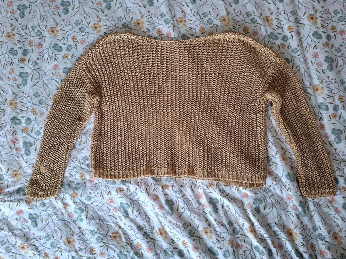 Pull en maille doré - photo numéro 2