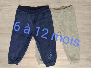 Lot de 2 pantalons lupilu 6 à 12 mois tbe