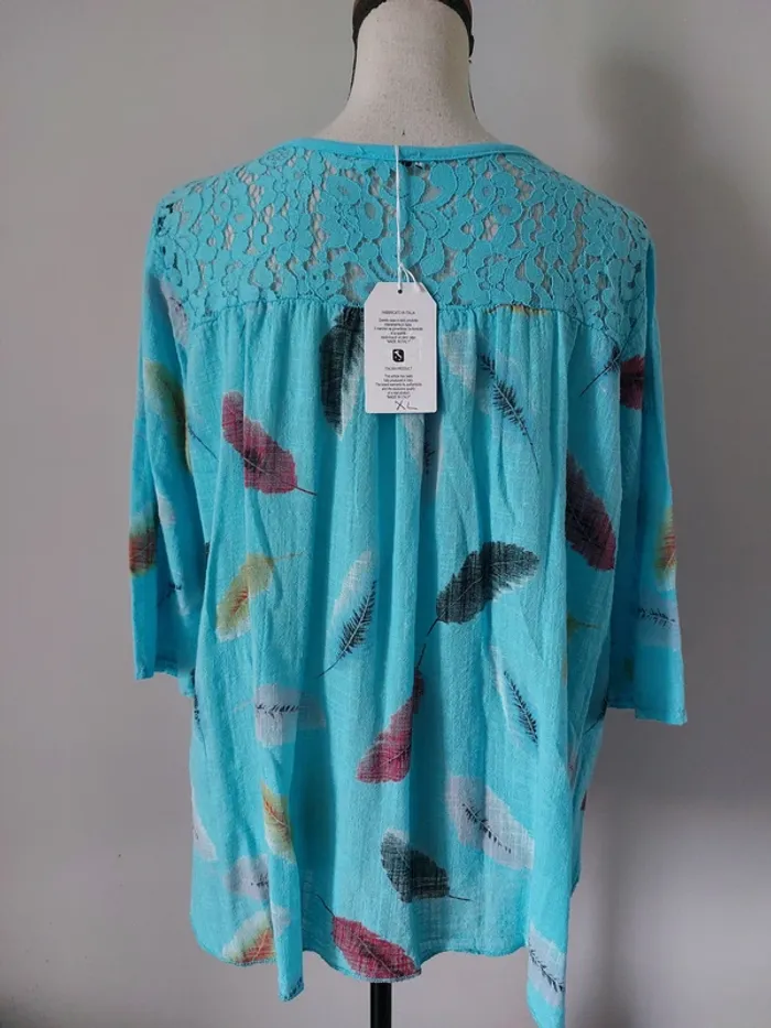 Haut bleu 100% coton neuf - photo numéro 4