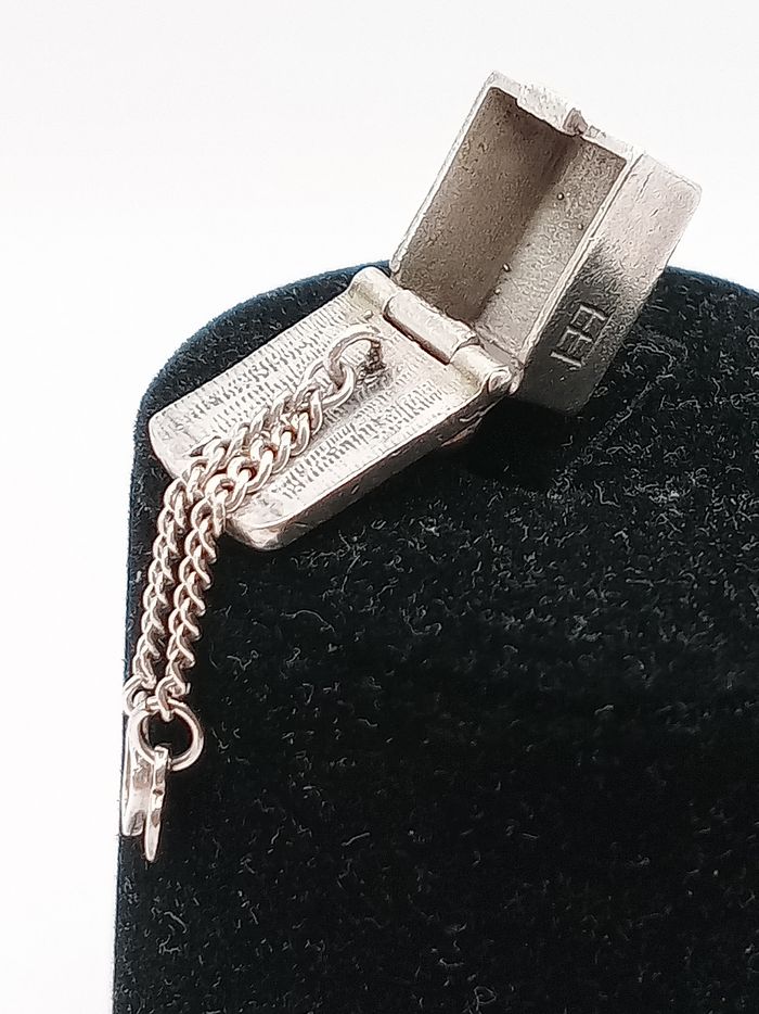 Ciondolo  che si apre collana antico vintage anni '50/'60 argento 10 gr  ciondolo cuore - photo numéro 8