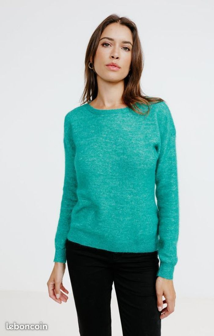 Pull manches longues - vert lagon - taille 5 - Armand Thiery