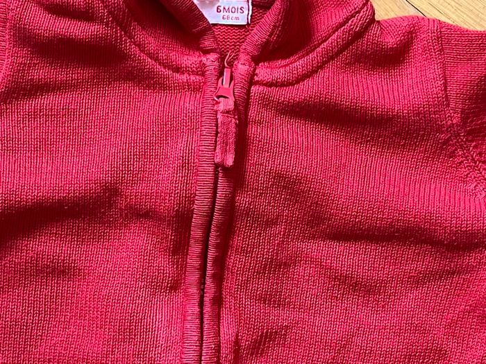 Pull zippé DPAM 6 mois avec capuche - photo numéro 2